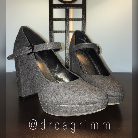 xappeal Shoes X Appeal Charcoalblack Fuzzy Pumps Poshmark